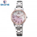 นาฬิกา SKONE น่ารักมากๆ ลายสีชมพู ขอบ rose gold คุณภาพเยี่ยม