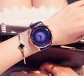 นาฬิกาเรือนใหญ่ คุณภาพดียี่ห้อ GUOU สีน้ำเงินสายหนัง สวยหรูมาก