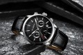นาฬิกา CUENA หน้าปัดสีดำ สายหนังแท้สีดำ สวยหรูมาก