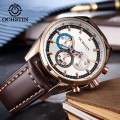 นาฬิกา Ochstin หน้าปัดสีขาว สายหนังแท้สีน้ำตาล สวยมีสไตล์มาก