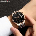 นาฬิกา CUENA หน้าปัดสีดำ สายสีเงิน สวยหรู คุณภาพเยี่ยม