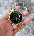 นาฬิกา CUENA หน้าปัดสีดำ สายสีทอง สวยหรู คุณภาพเยี่ยม