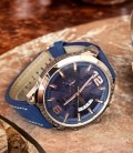 นาฬิกา Cuena หน้าปัดสีน้ำเงิน+rose gold สายหนังสีน้ำเงิน สวยสุดๆ