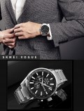 นาฬิกา SKMEI เรือนใหญ่หน้าปัดสีดำ สายสีเงิน สวยหรูมาก