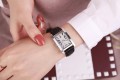 นาฬิกาแบรนด์ Julius สายหนังแท้สีดำ หน้าปัดขาว ดีไซน์สวยคลาสสิค