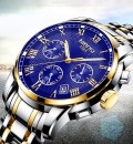 นาฬิกา NIBOSI หน้าปัดสีน้ำเงิน ตัดทอง สวยหรู คุณภาพเยี่ยม