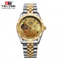 นาฬิกาออโต้ Tevise หน้าปัดสีทองขอบทอง สวยหรูมาก