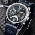 นาฬิกา BENYER สายหนัง สไตล์สปอร์ตเท่ห์มาก สีน้ำเงิน