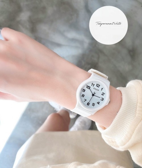 นาฬิกาสายยางเกรดพรีเมียม Julius สีขาว สวยน่ารักมาก