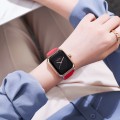 นาฬิกา GUOU สายซิลิโคน หน้าปัดสีดำสายแดง ทรงสีเหลี่ยมโค้งมน สวยหรู