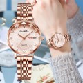 นาฬิกาแบรนด์ Cuena สายสแตนเลส หน้าปัดพิงค์โกลด์ดีไซน์สวยหรู