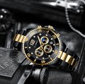 นาฬิกา CUENA สายสแตนเลส หน้าปัดสีดำทองสวยหรู คุณภาพเยี่ยม